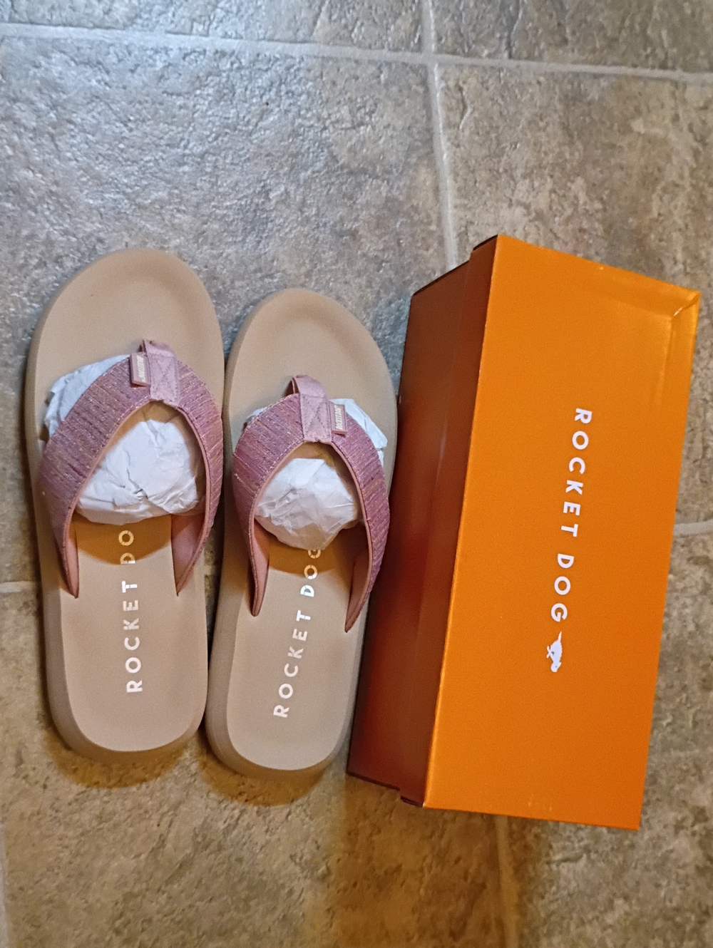 Rocket Dog NWT/BOX Sparkle Pink Lavender Thong Sandals Women's Size 10 - Picture 14 of 16